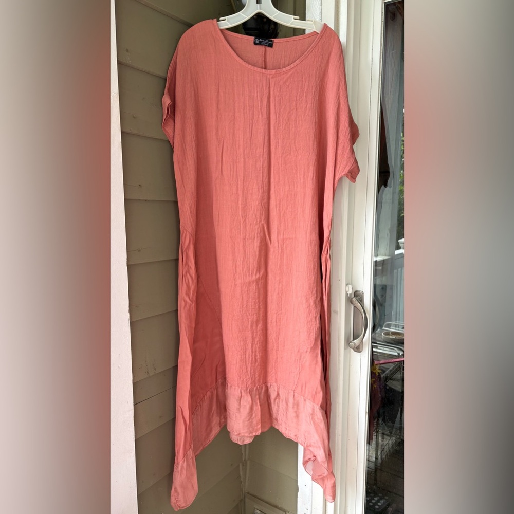 Bella Amore Made in Italy Silk blend dress. Sz XL-2X, light, breezy, pockets! - Picture 3 of 8